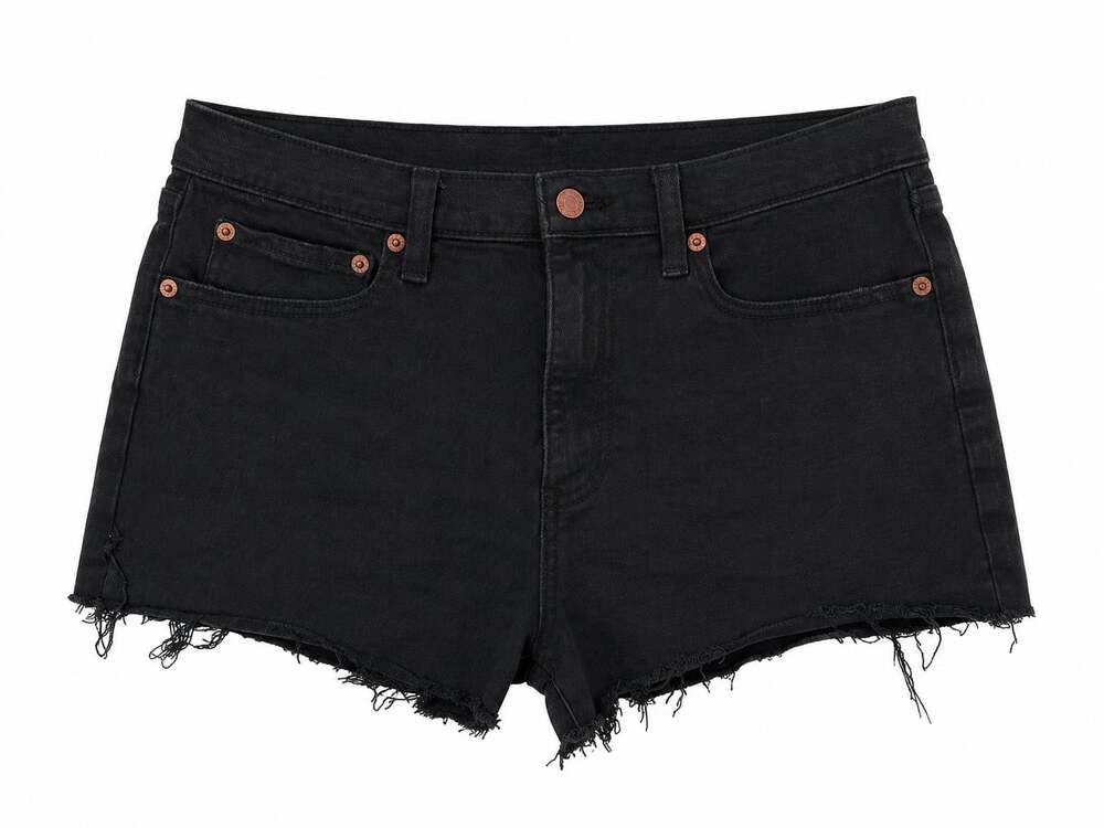 PINK Victoria's Secret Black Denim Raw Hem Cut Off Shorts Size 28